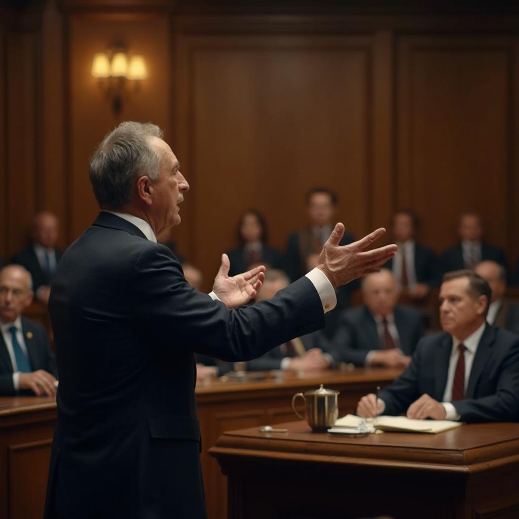 Senior Lawyer Achieving Success in Courtroom